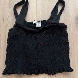 American Eagle Black Ruched tank Top